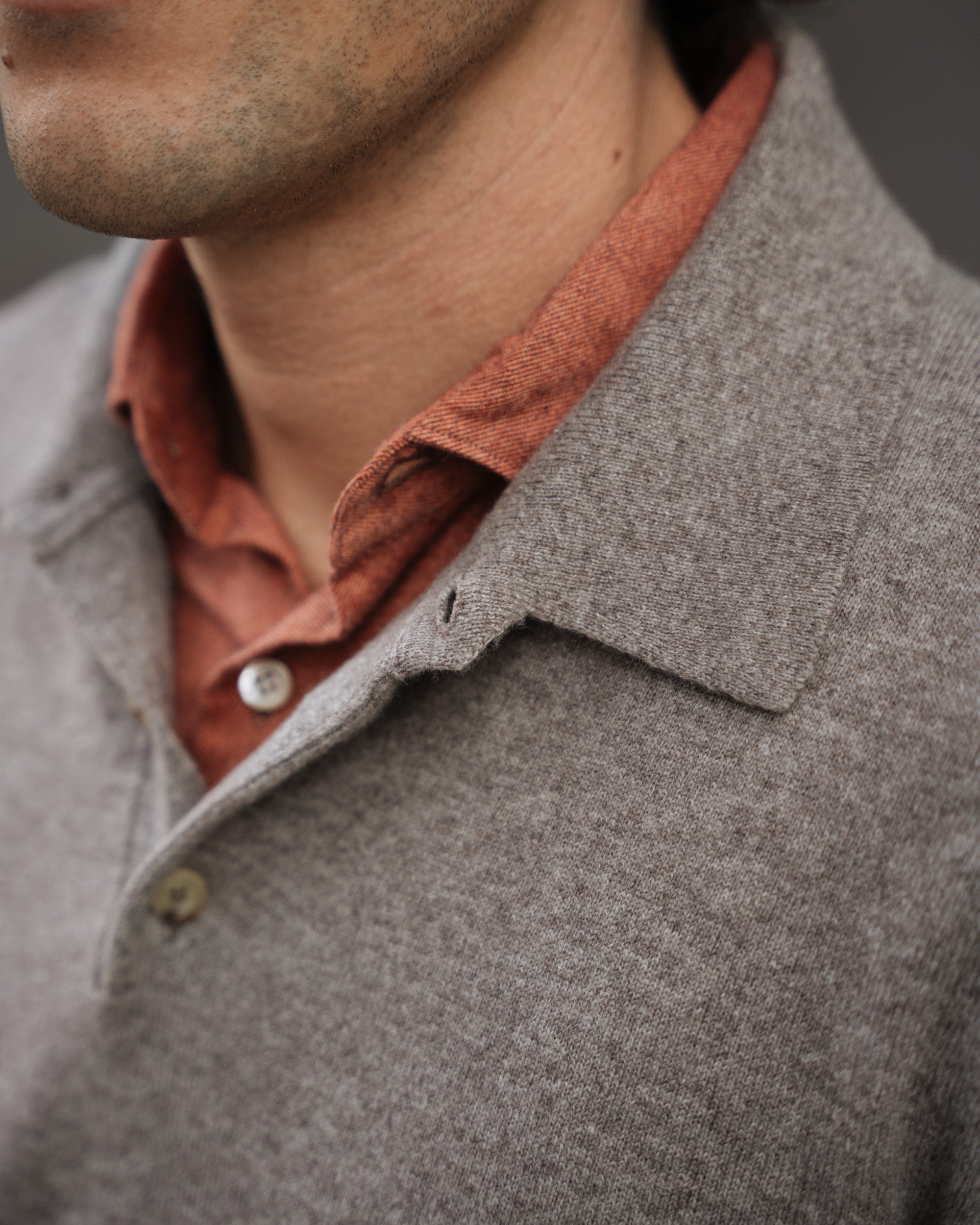 Velasca Beige long sleeved cashmere polo Made in Italy