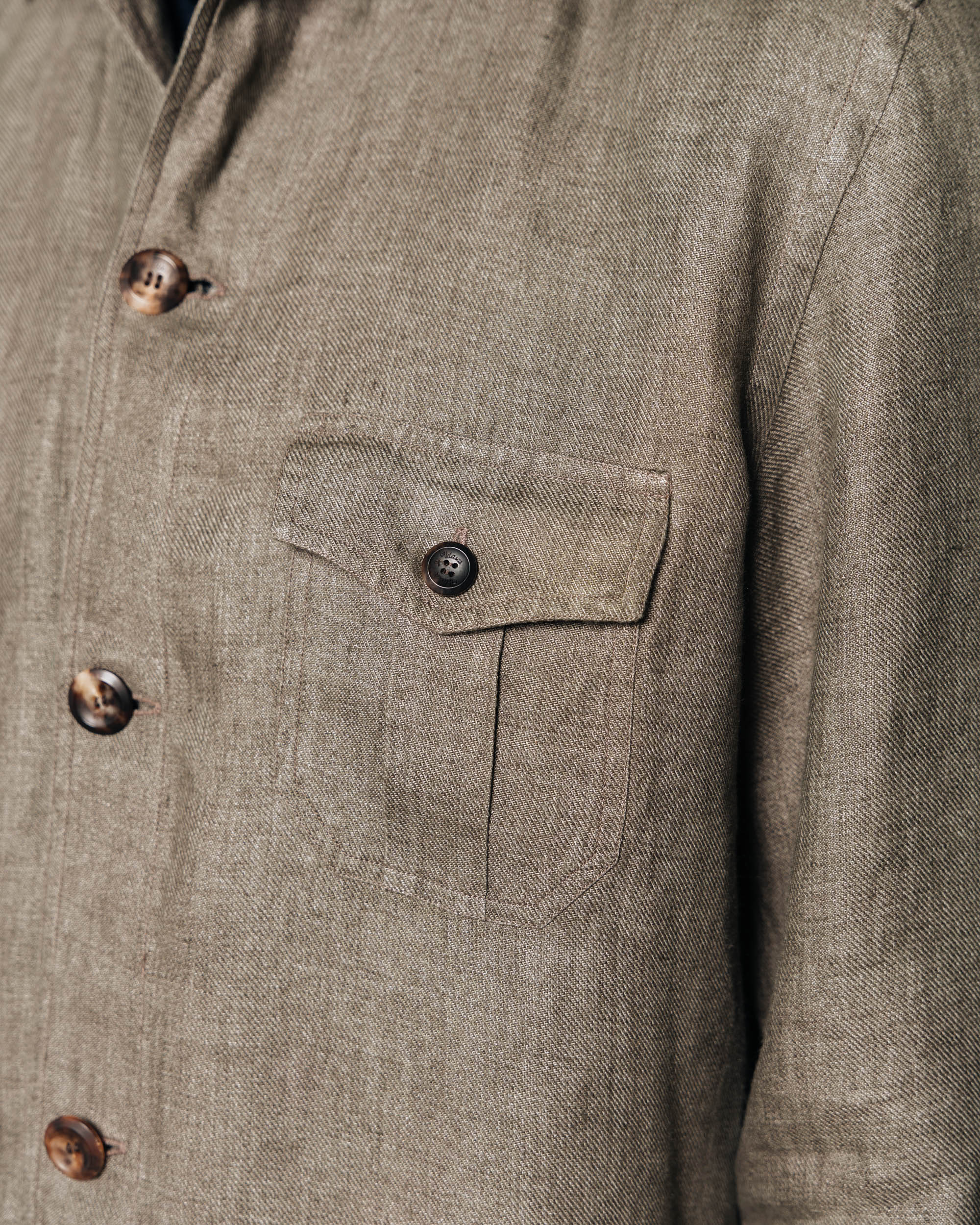 Velasca | Khaki green linen safari shirt, made in Italy Velasca | Khaki green linen safari shirt, made in Italy