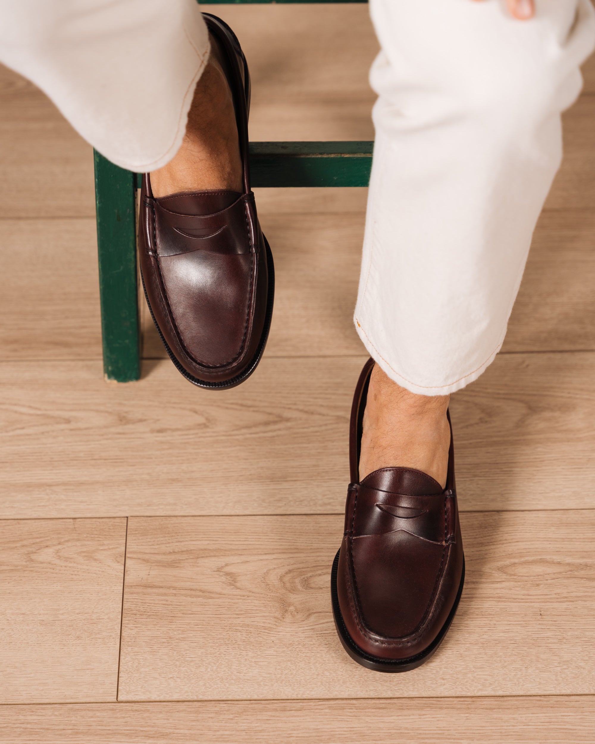 Velasca | College loafers in antiqued bordeaux leather