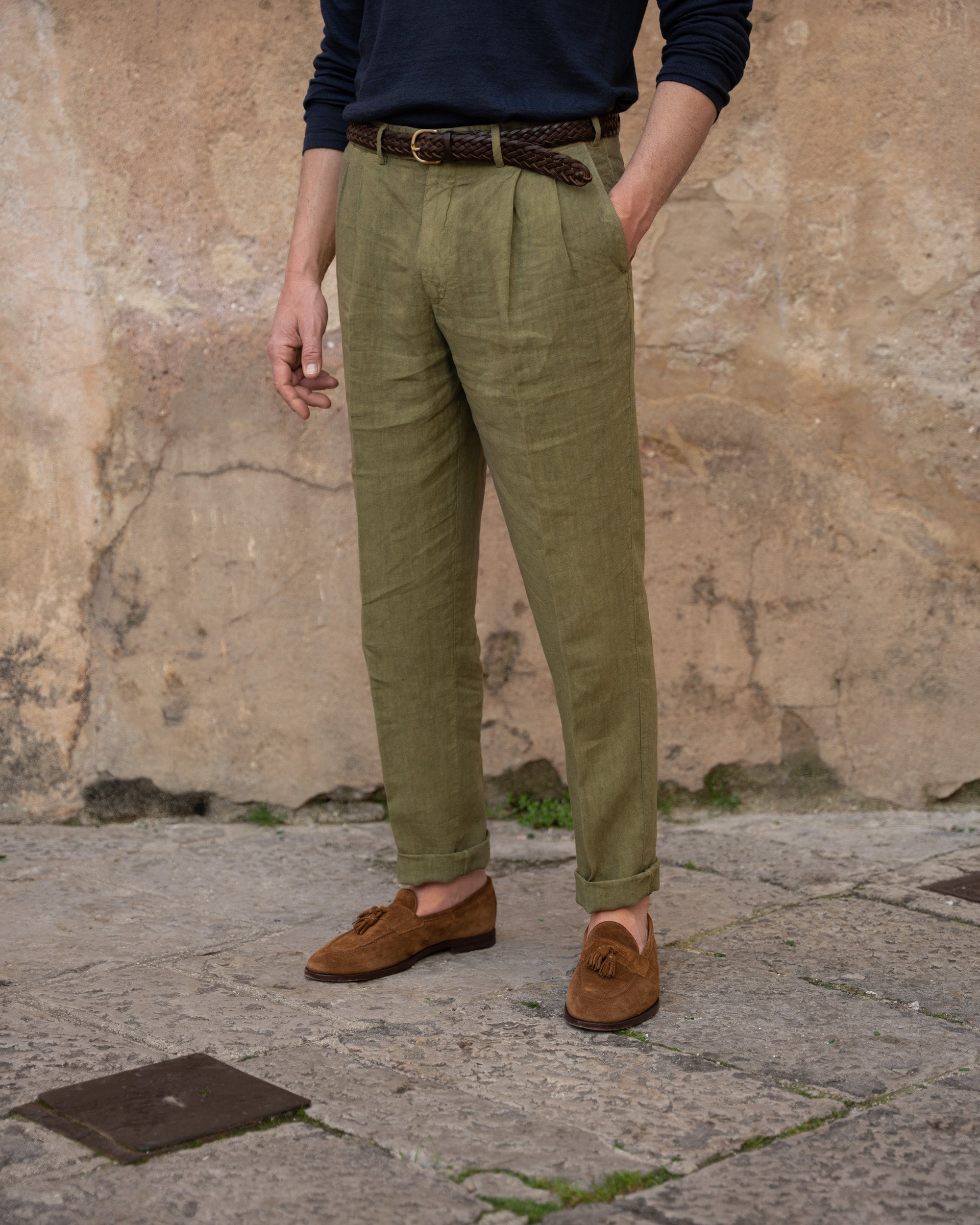 Italian 80s 90s Baroni Linen Pants - 100% Linen - Made in