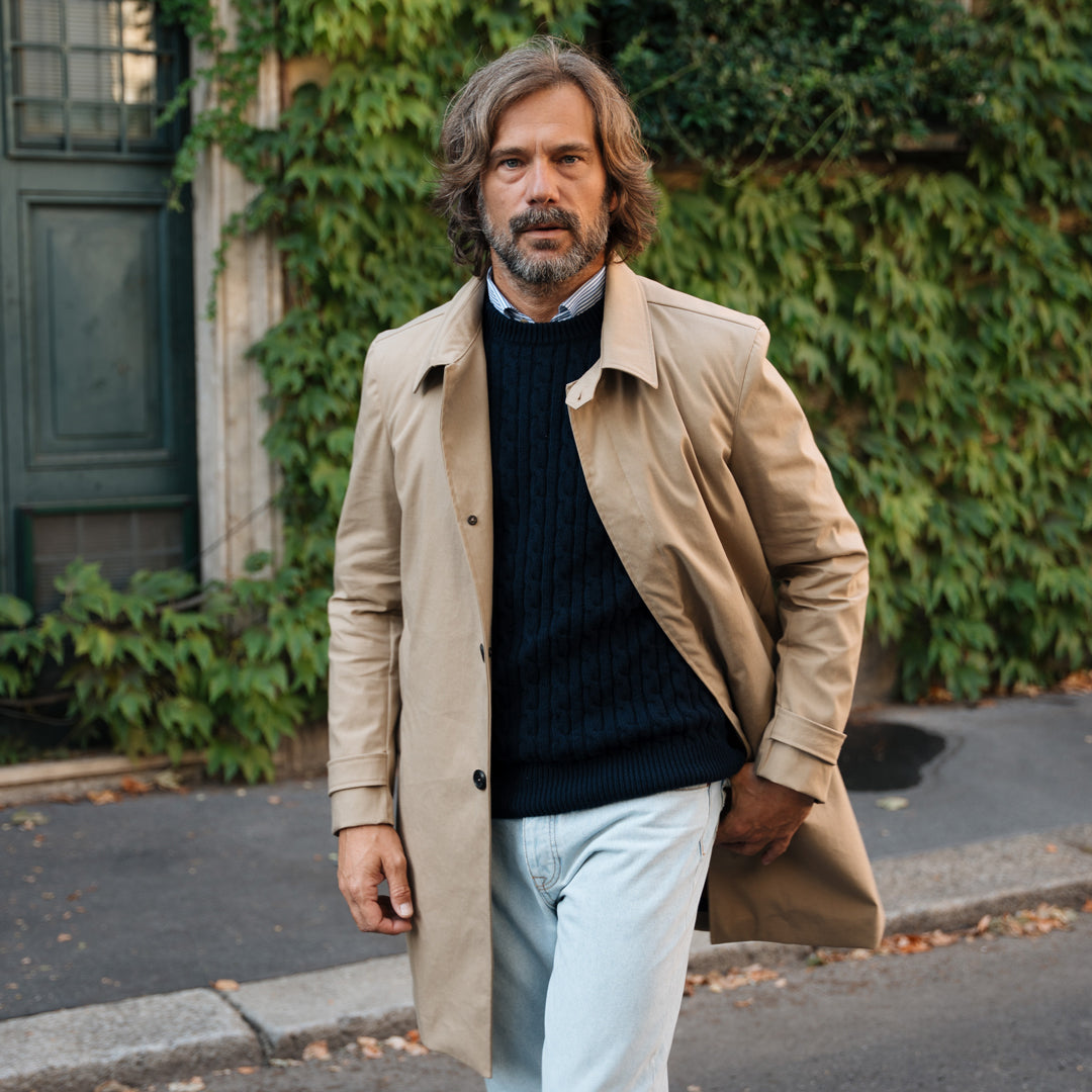 Velasca | Men's olive green linen pants, made in Italy