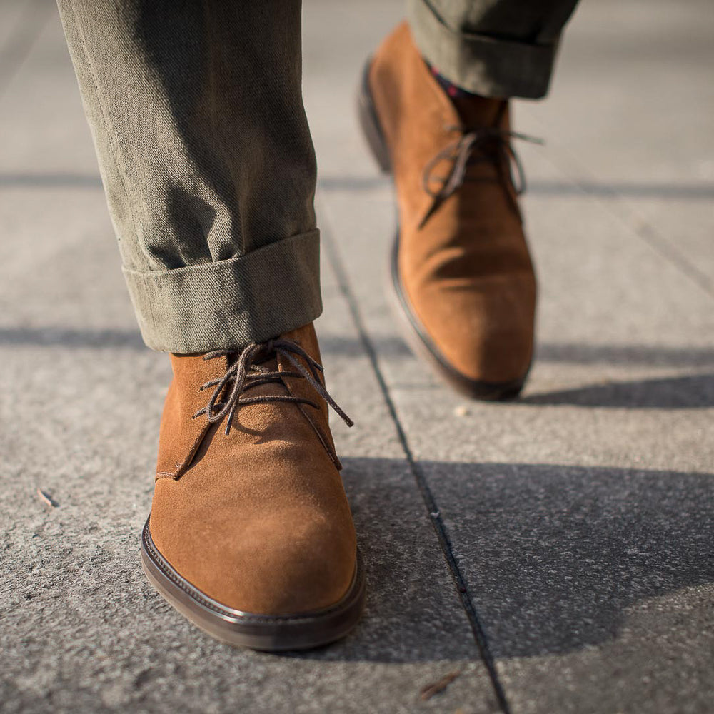 Men’s dark brown suede Ankle Boots | Velasca