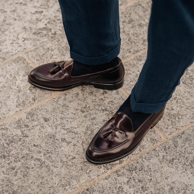 Men’s brown leather Loafers with Tassels | Velasca