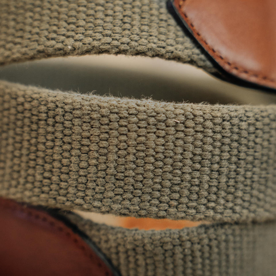 Artisanal belt for men leather and canvas | Velasca
