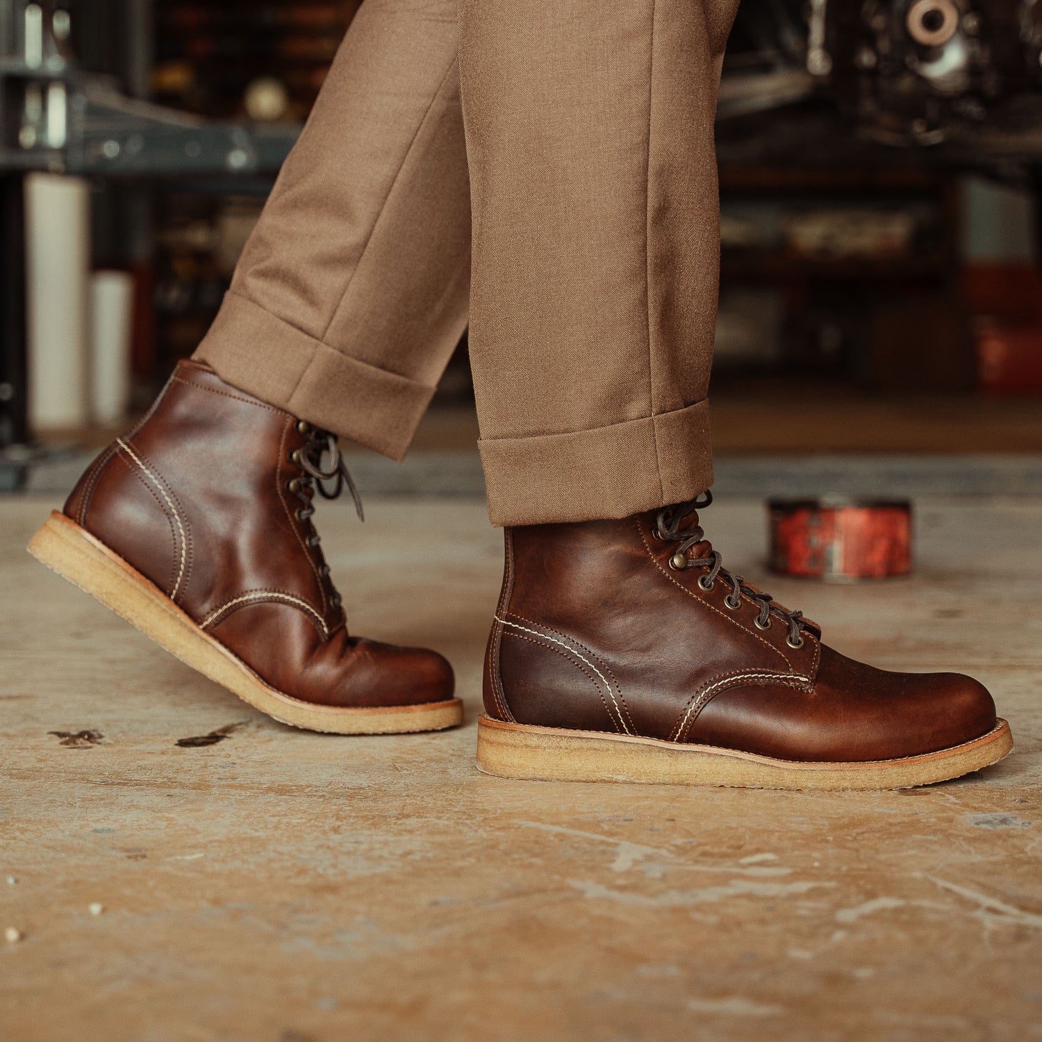 Men’s laced ankle boots in smooth leather and para sole | Velasca