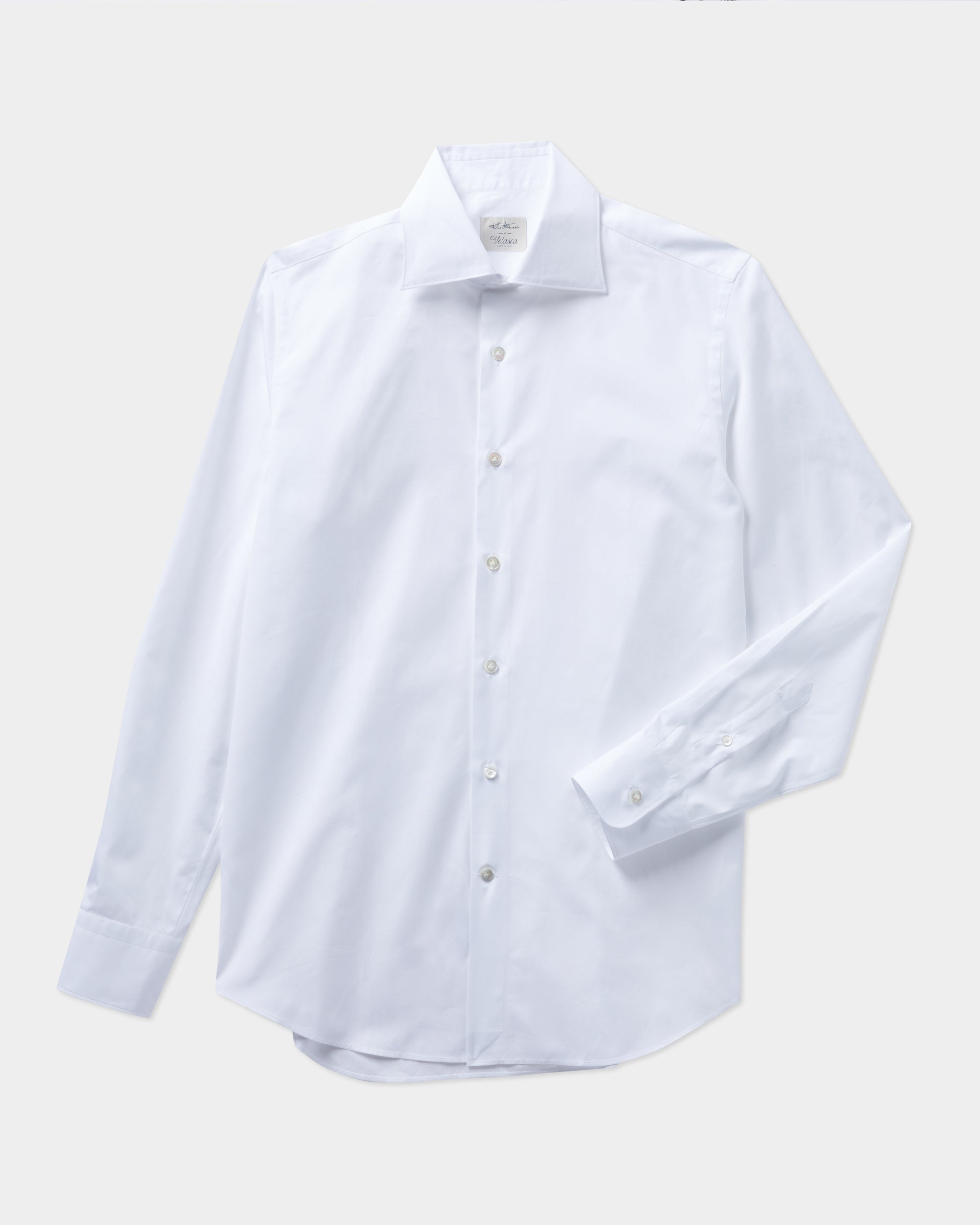 Velasca | Men\'s white cotton button-down shirt, made in Italy