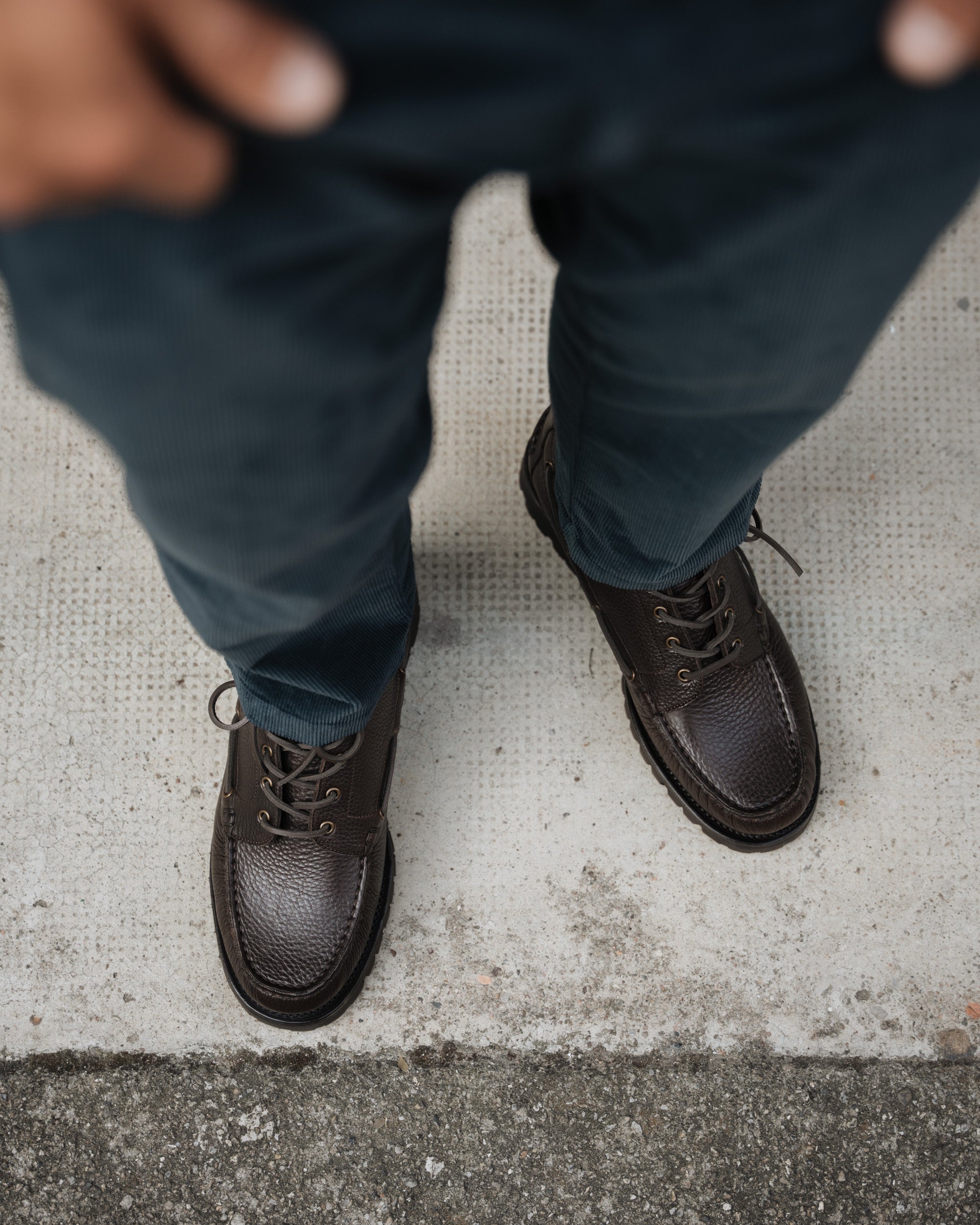 D6616 - V-Tip Split Toe Blucher in Color 8 Shell Cordovan